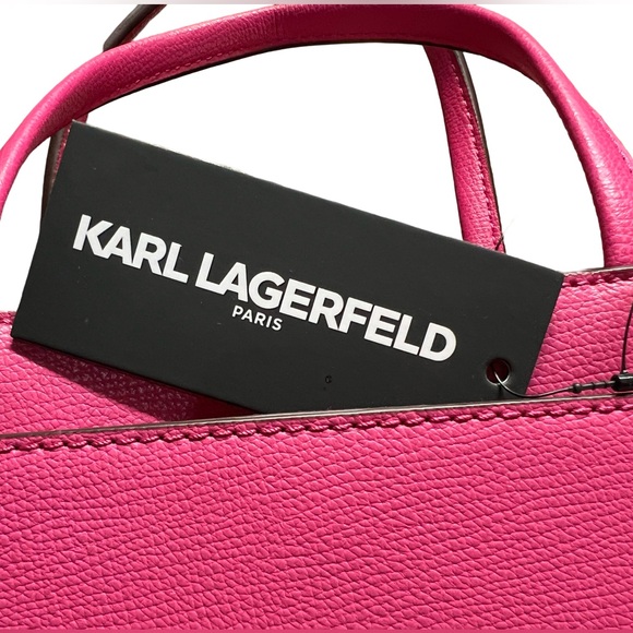 Karl Lagerfeld NWT Amazing Fun Pink Maybelle Satchel Top Handle Crossbody (P033) - Picture 8 of 13